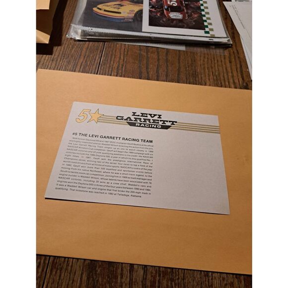 Vintage 1989 Geoff Bodine Levi Garrett 5 NASCAR Driver Card Waddell Wilson Chevy - Picture 5 of 5